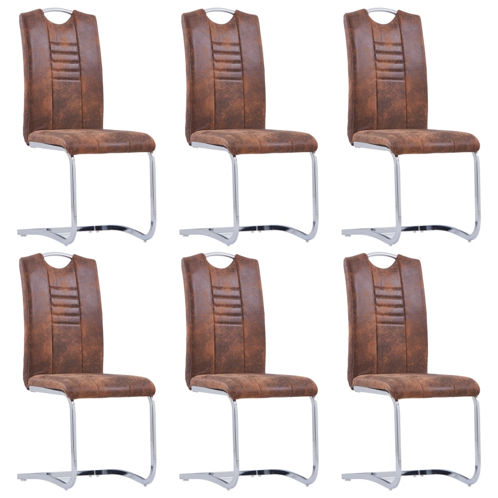 Kitchen furniture set, 7 pieces, brown, eco-friendly velour