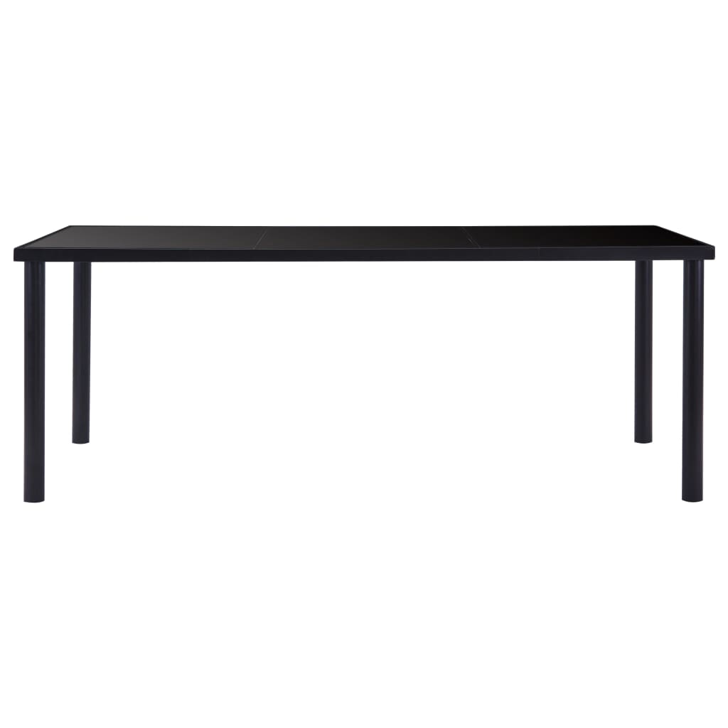 Set mobilier de bucătărie, 11 piese, negru, piele ecologică