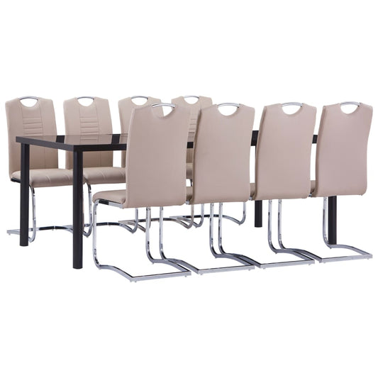 Set mobilier de bucătărie 9 piese cappuccino piele ecologică