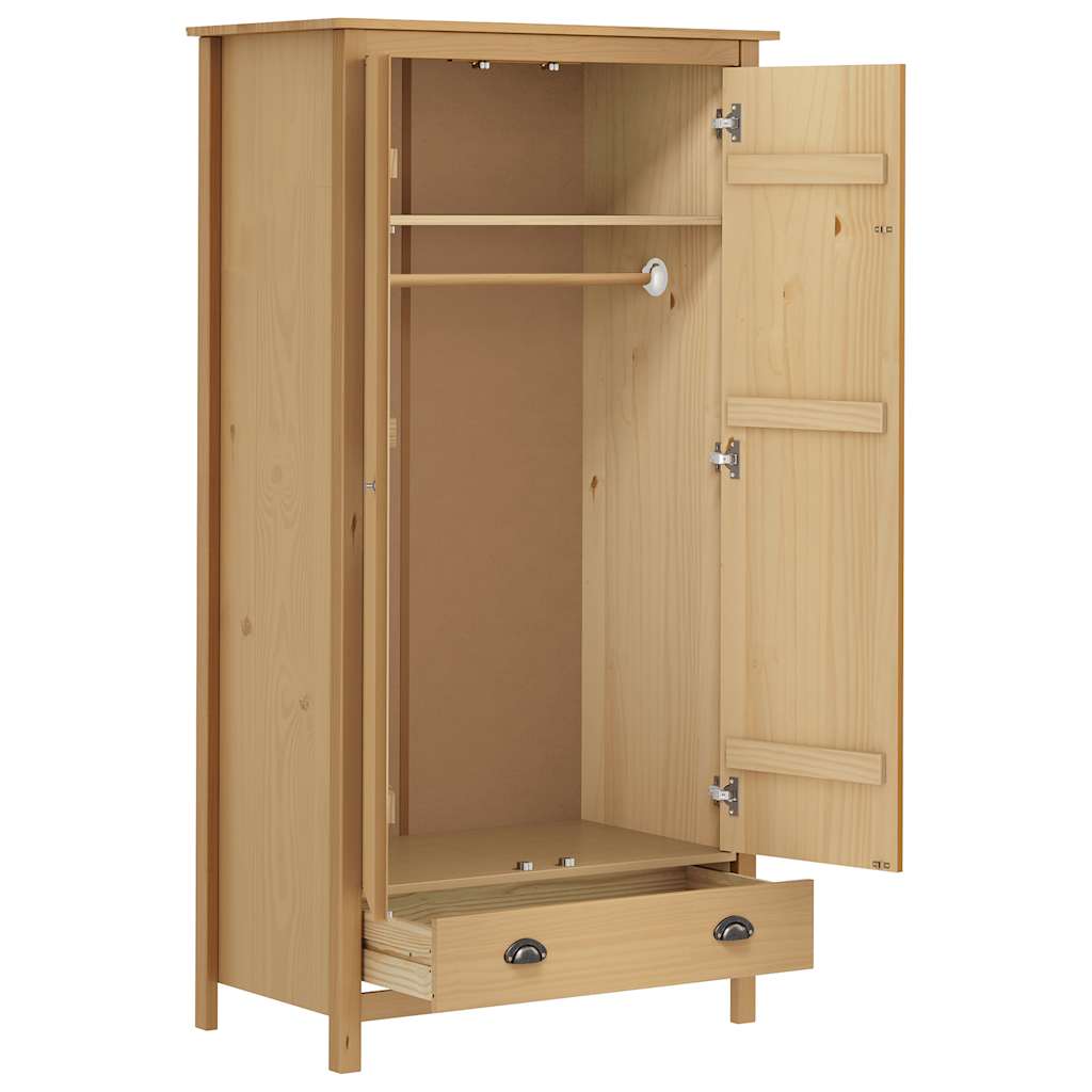 Hill 2-door wardrobe, 89x50x170 cm, solid pine wood