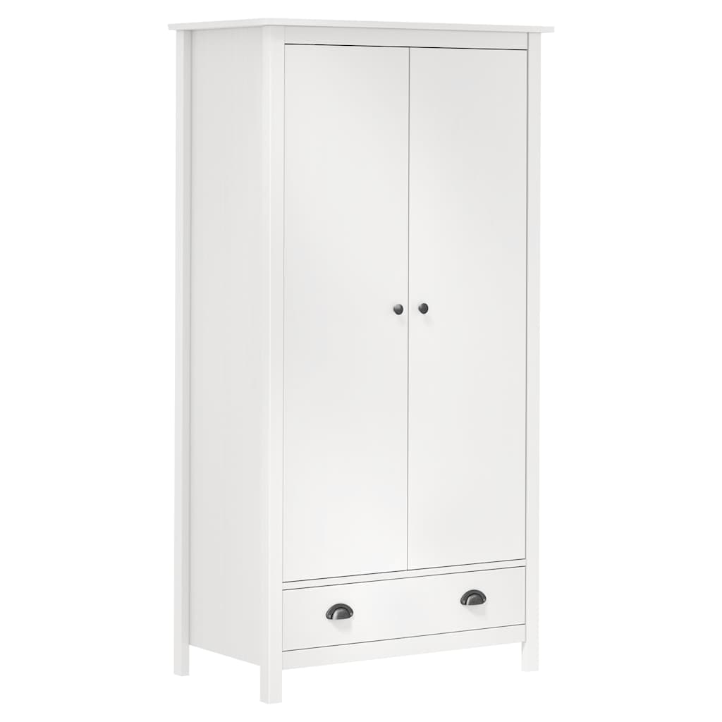 Hill 2-door wardrobe, white, 89x50x170 cm, solid pine wood