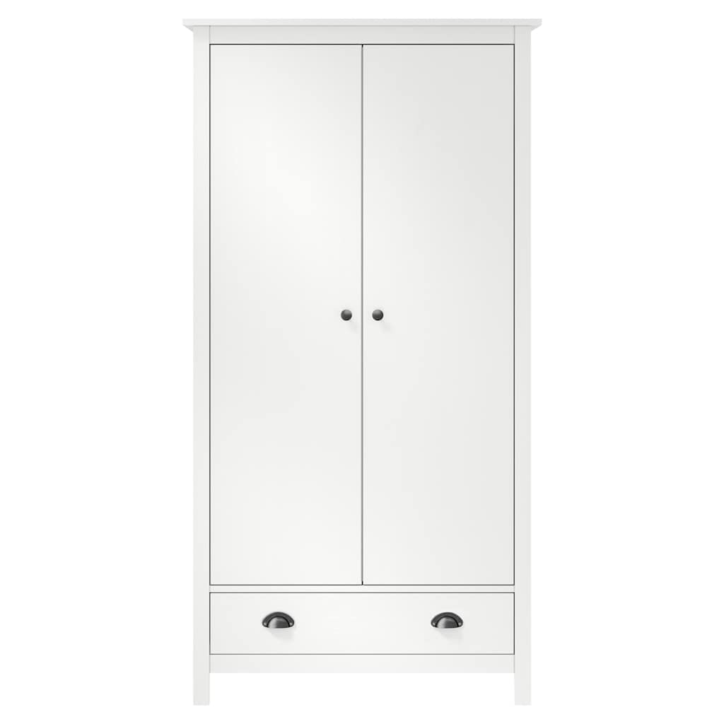 Hill 2-door wardrobe, white, 89x50x170 cm, solid pine wood