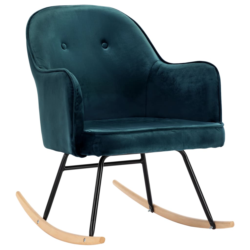 Rocking chair, blue, velvet