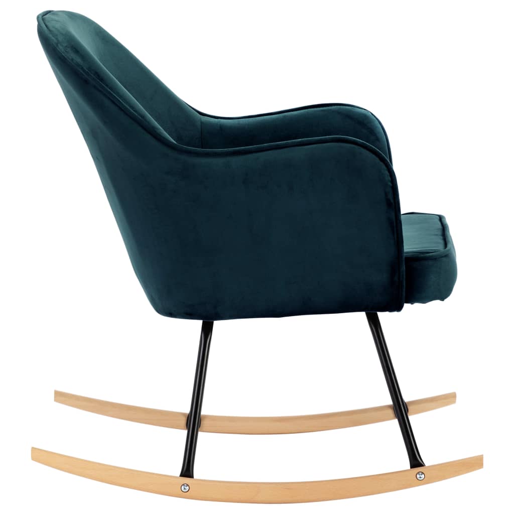 Rocking chair, blue, velvet