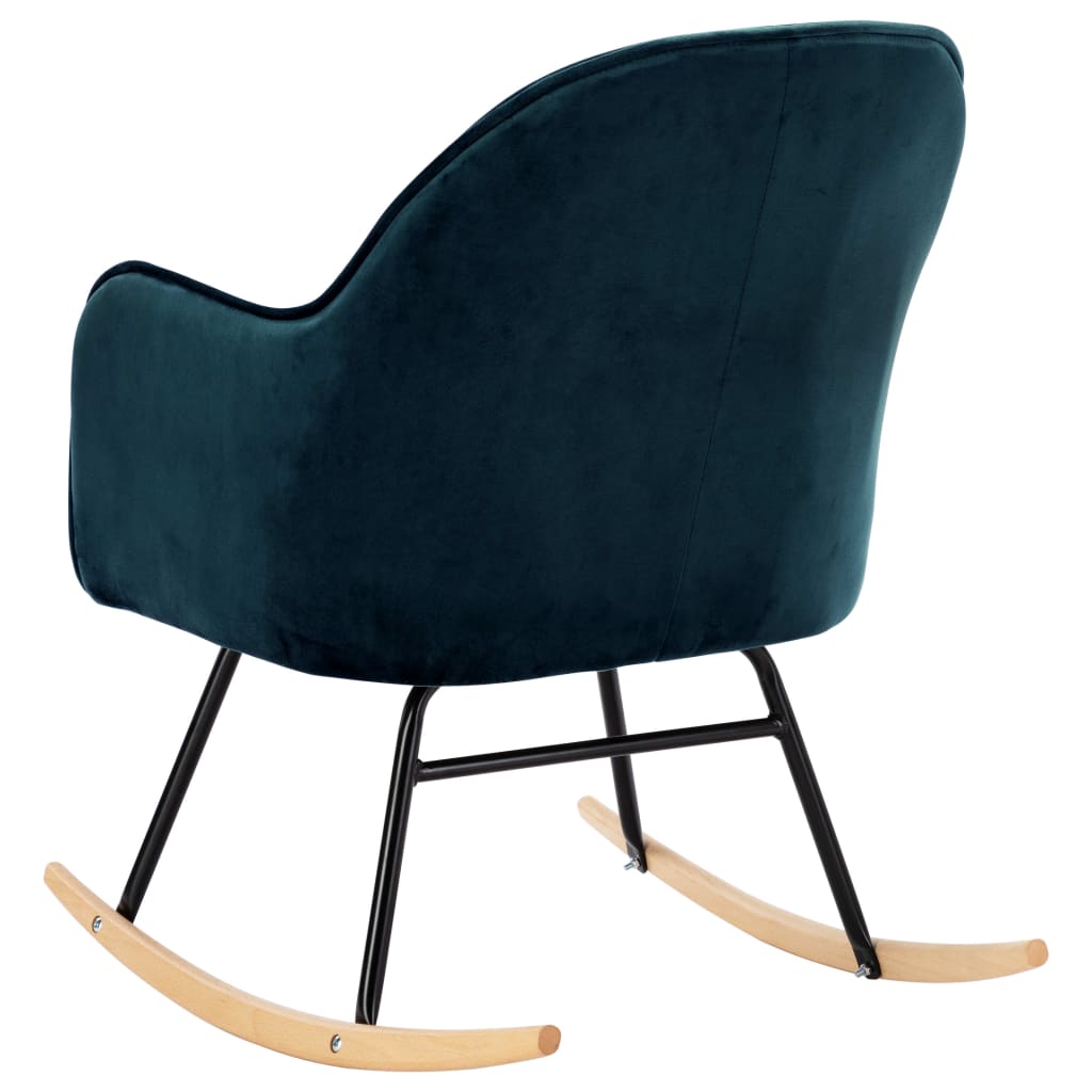 Rocking chair, blue, velvet