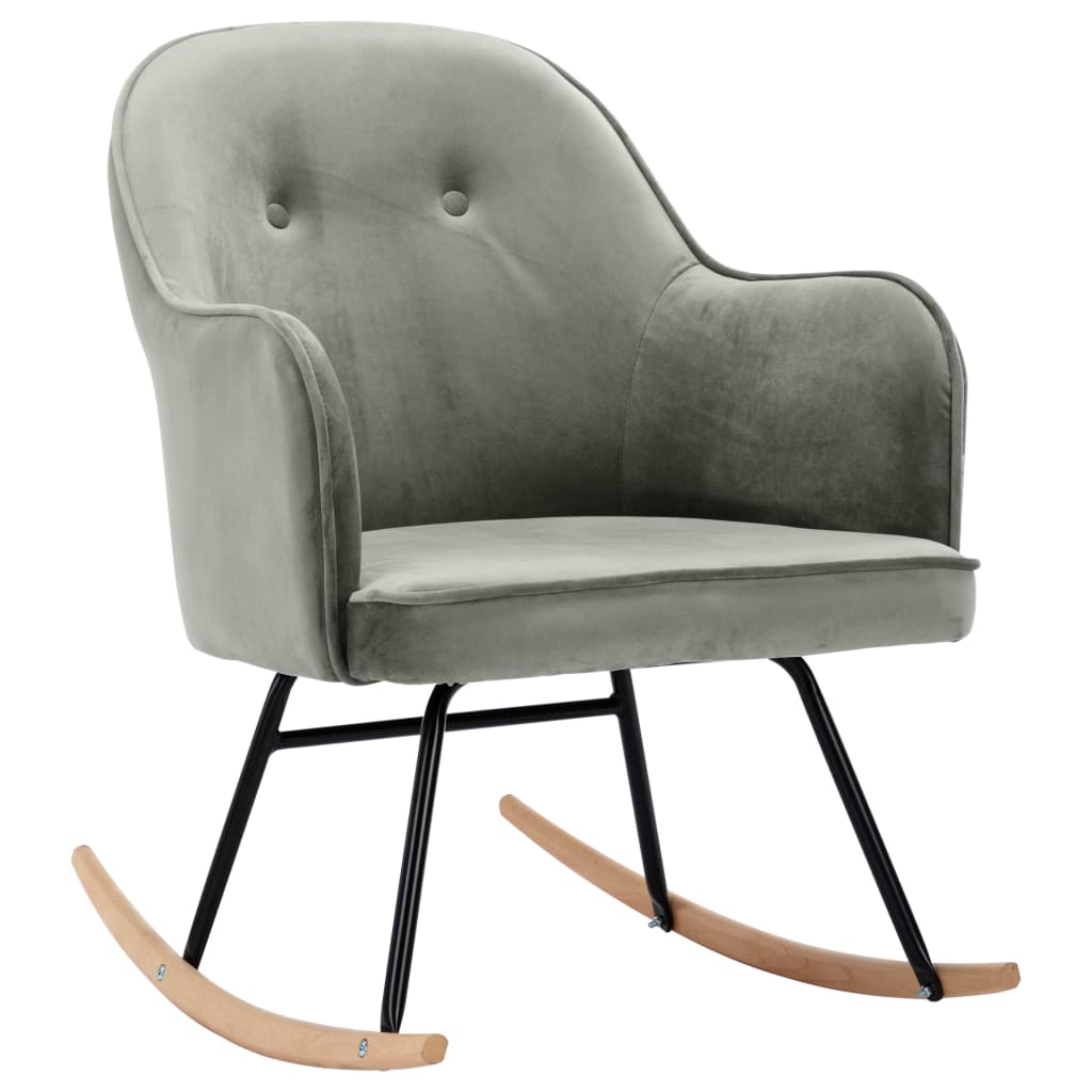 Rocking chair, gray, velvet