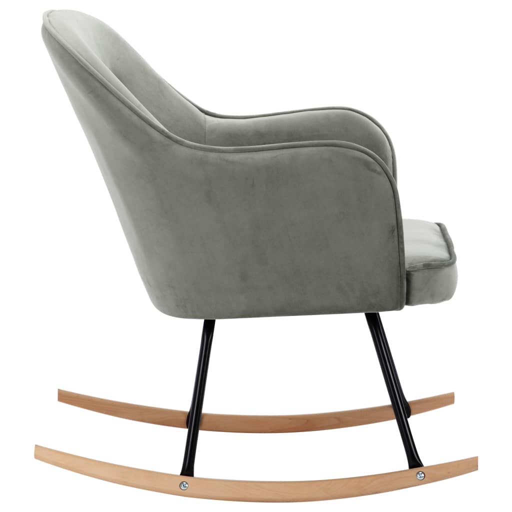 Rocking chair, gray, velvet