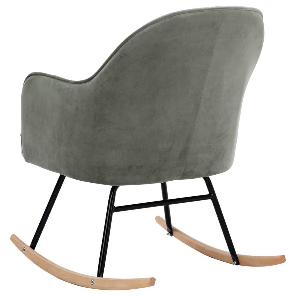 Rocking chair, gray, velvet