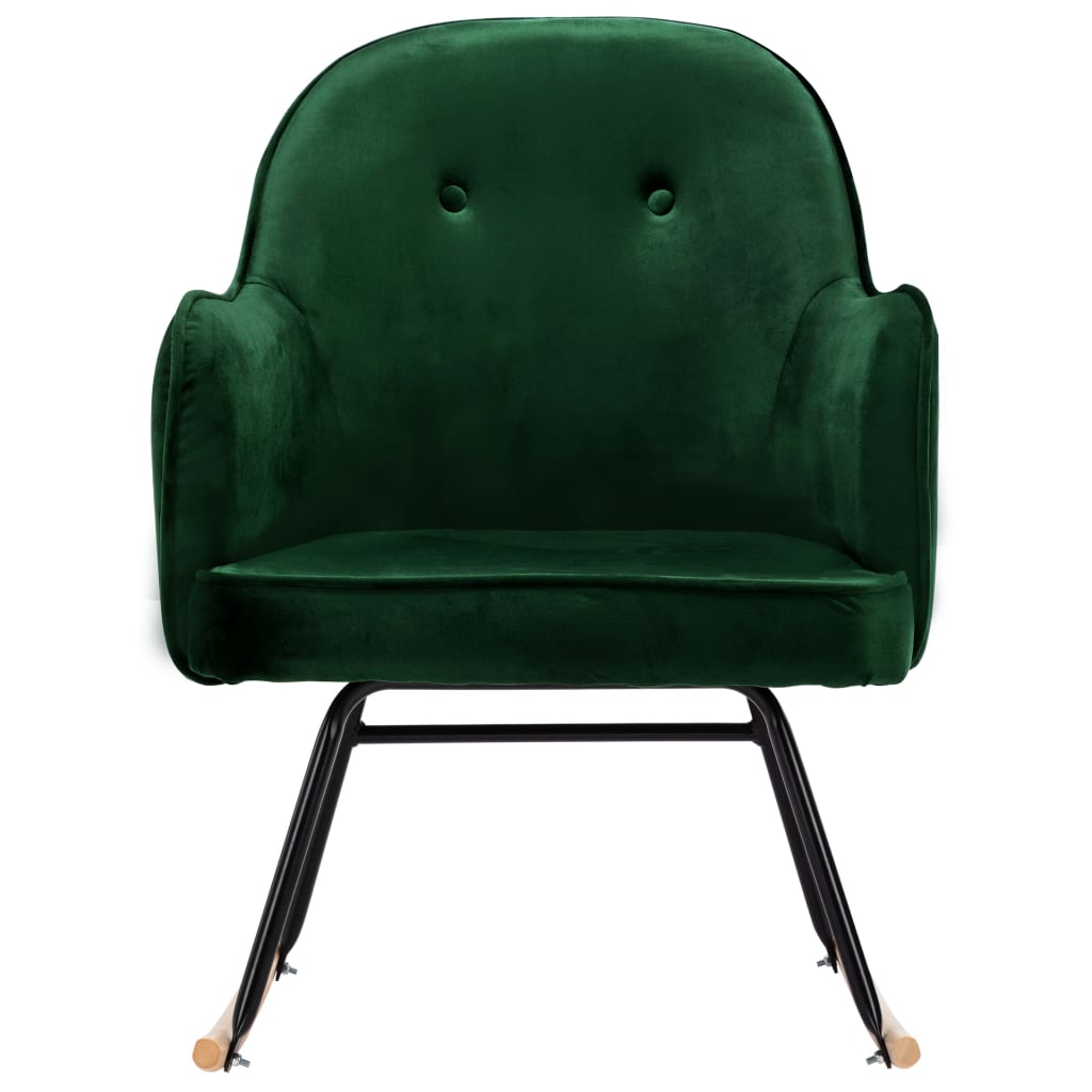 Rocking chair, dark green, velvet