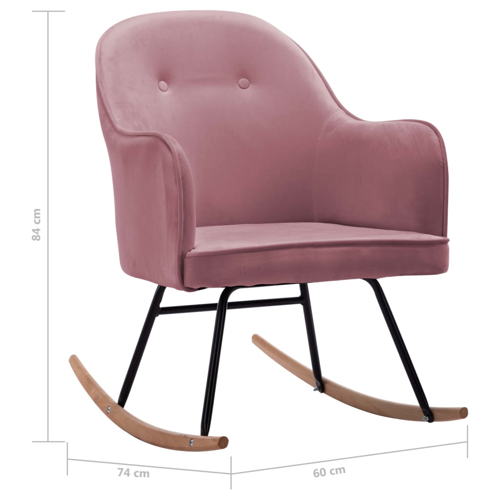 Rocking chair, pink, velvet