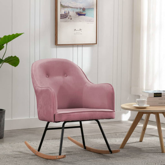 Rocking chair, pink, velvet