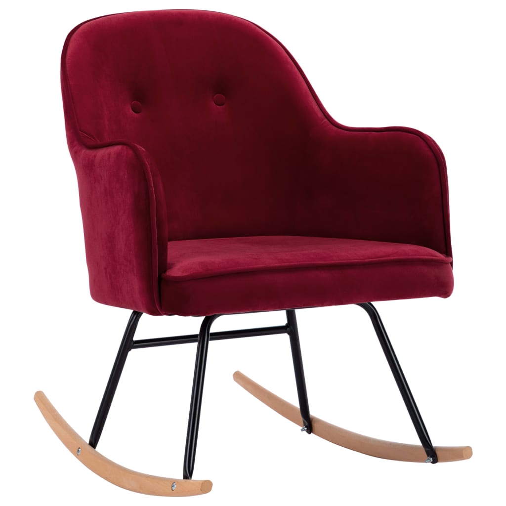 Rocking chair, wine red, velvet