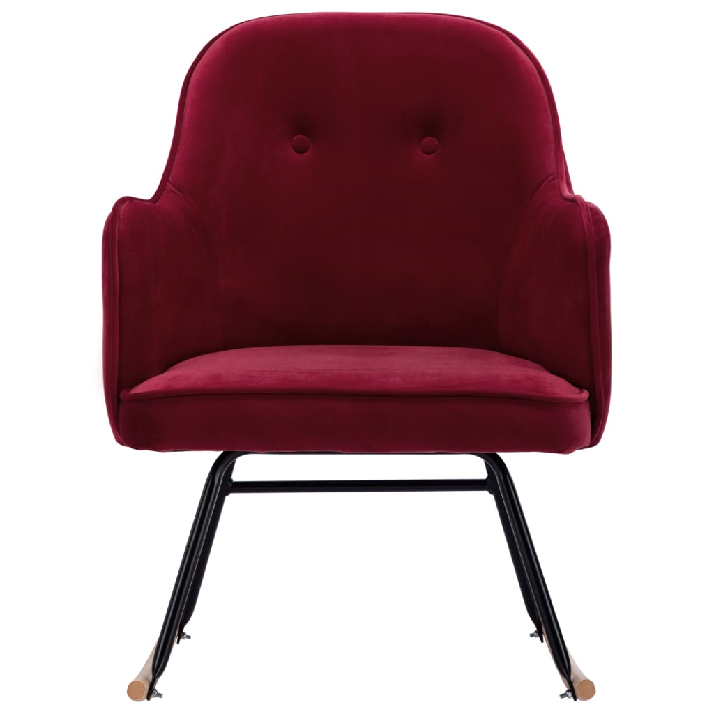 Rocking chair, wine red, velvet