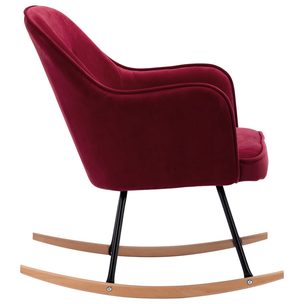 Rocking chair, wine red, velvet