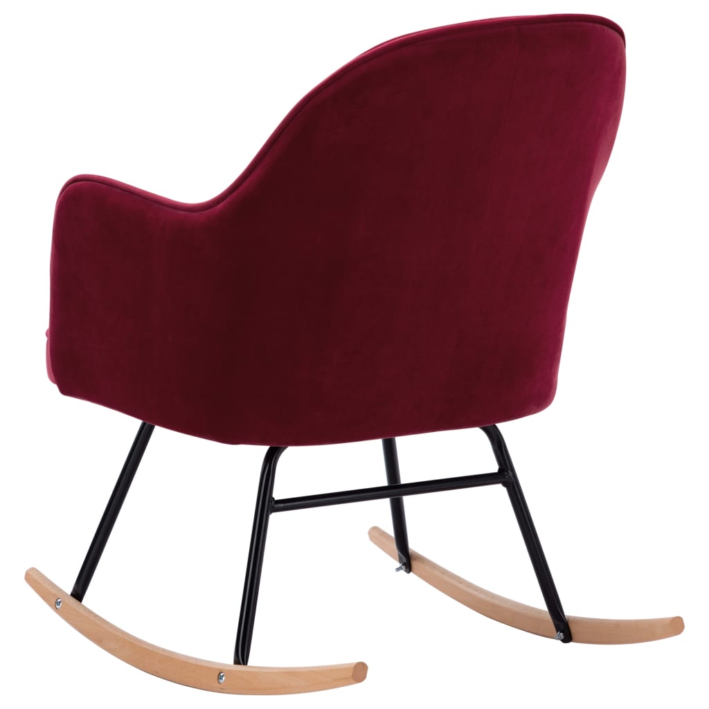 Rocking chair, wine red, velvet