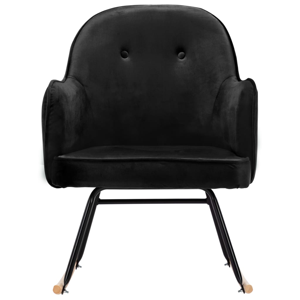 Rocking chair, black, velvet