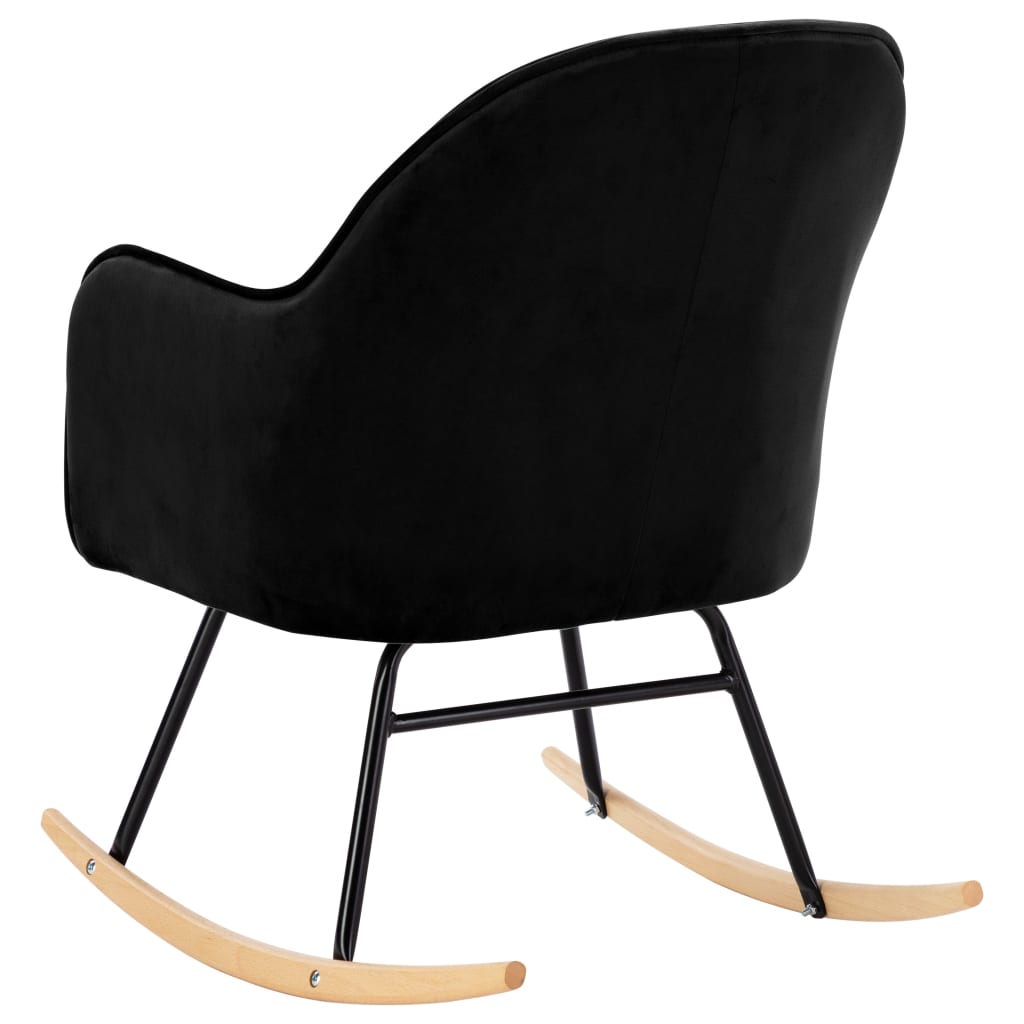 Rocking chair, black, velvet