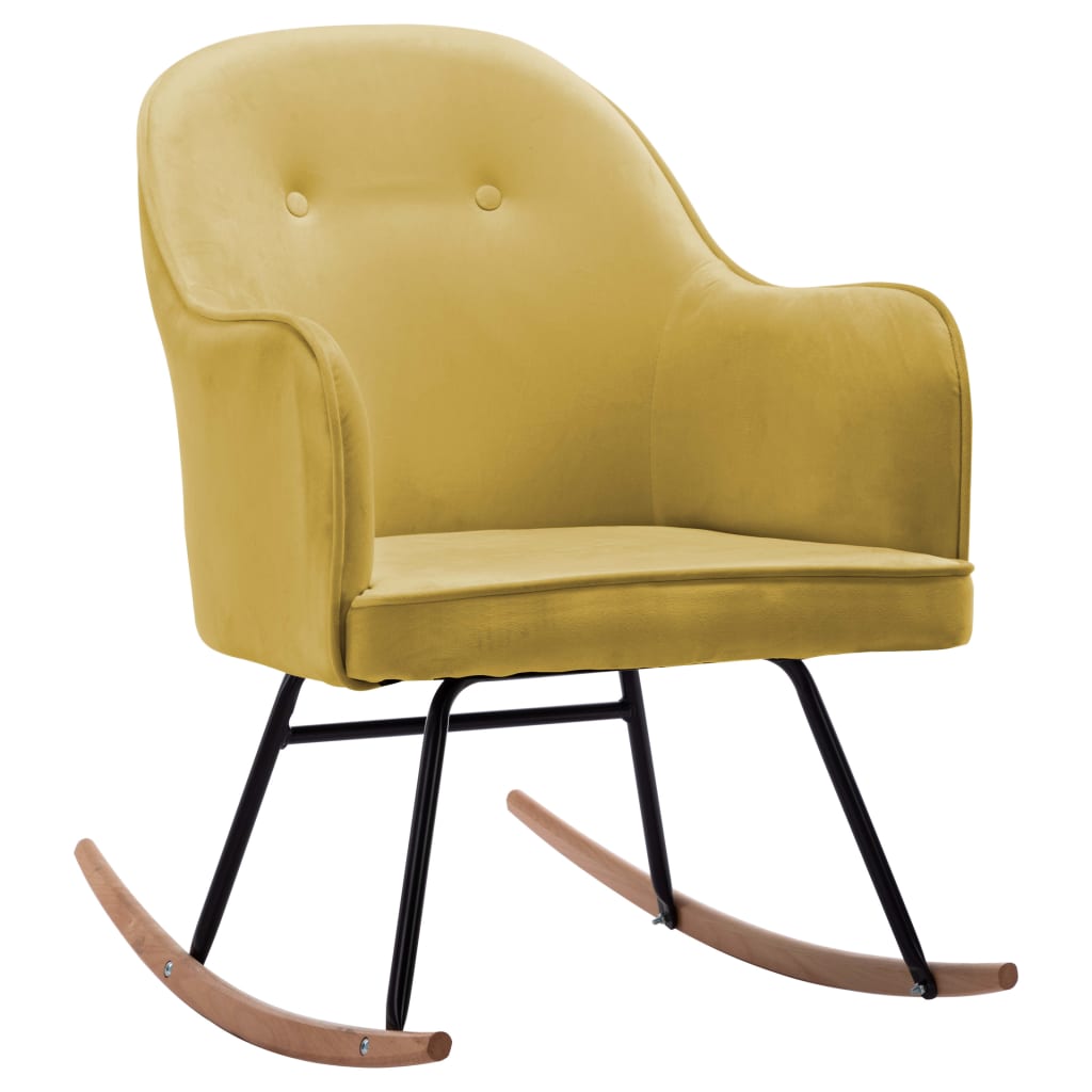 Rocking chair, mustard yellow, velvet