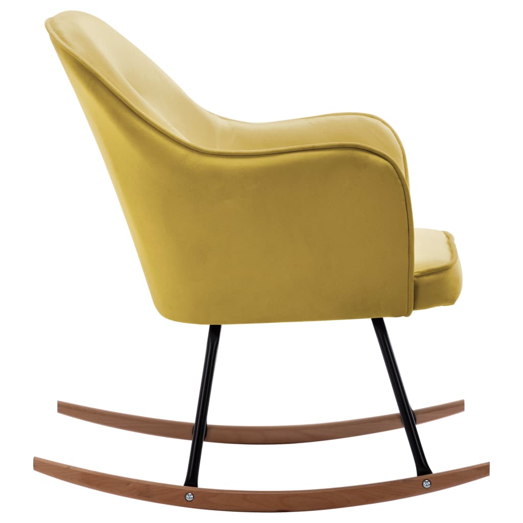 Rocking chair, mustard yellow, velvet