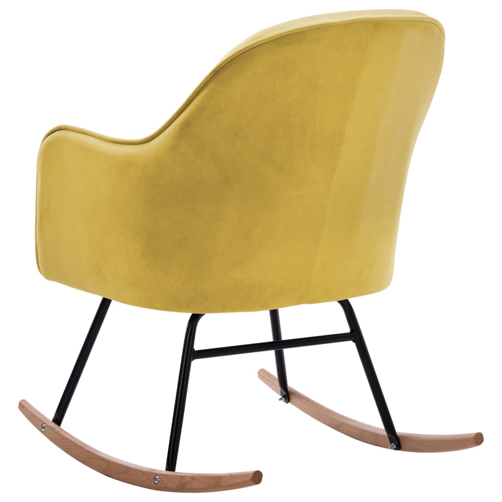 Rocking chair, mustard yellow, velvet