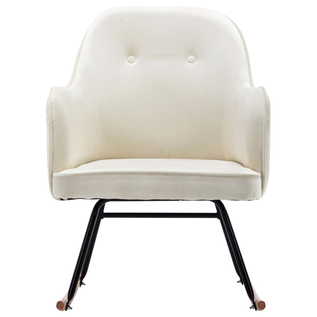 Rocking chair, cream white, velvet