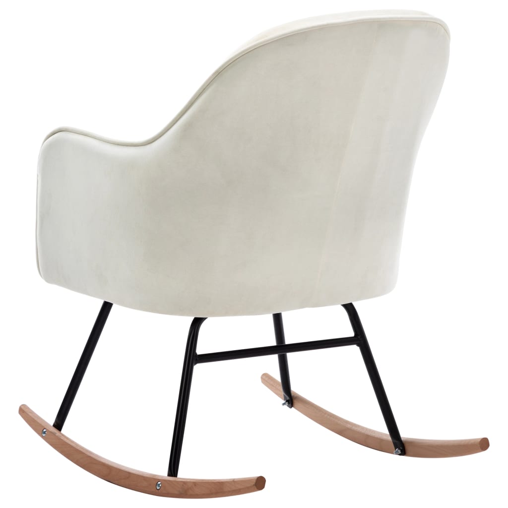 Rocking chair, cream white, velvet