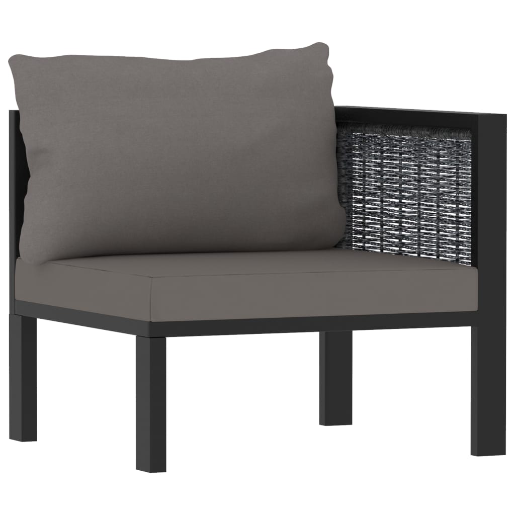 2-seater sofa with cushions, anthracite, polyrattan