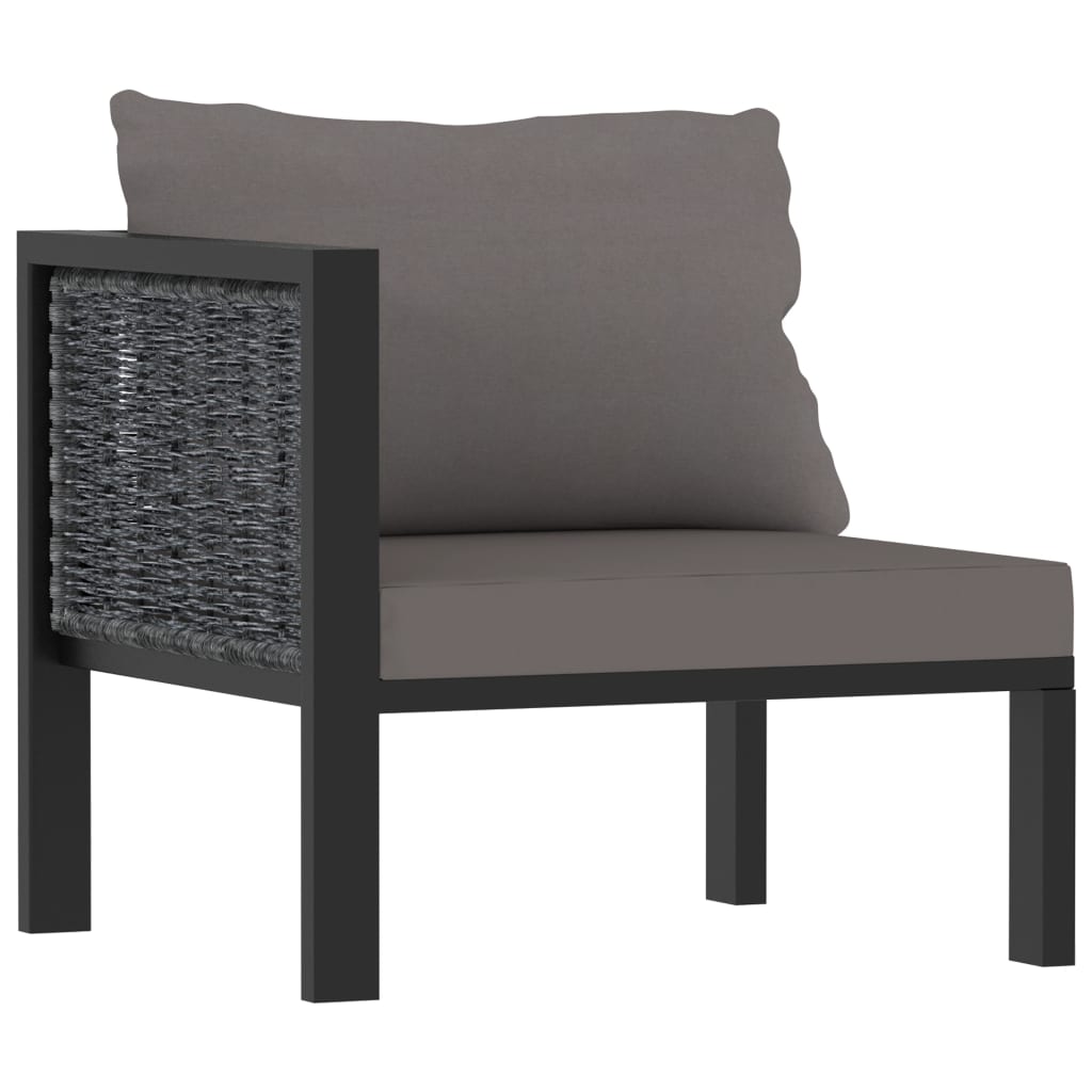 2-seater sofa with cushions, anthracite, polyrattan