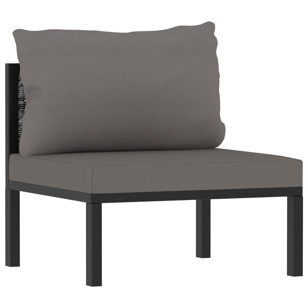 3-seater sofa, with cushions, anthracite, polyrattan