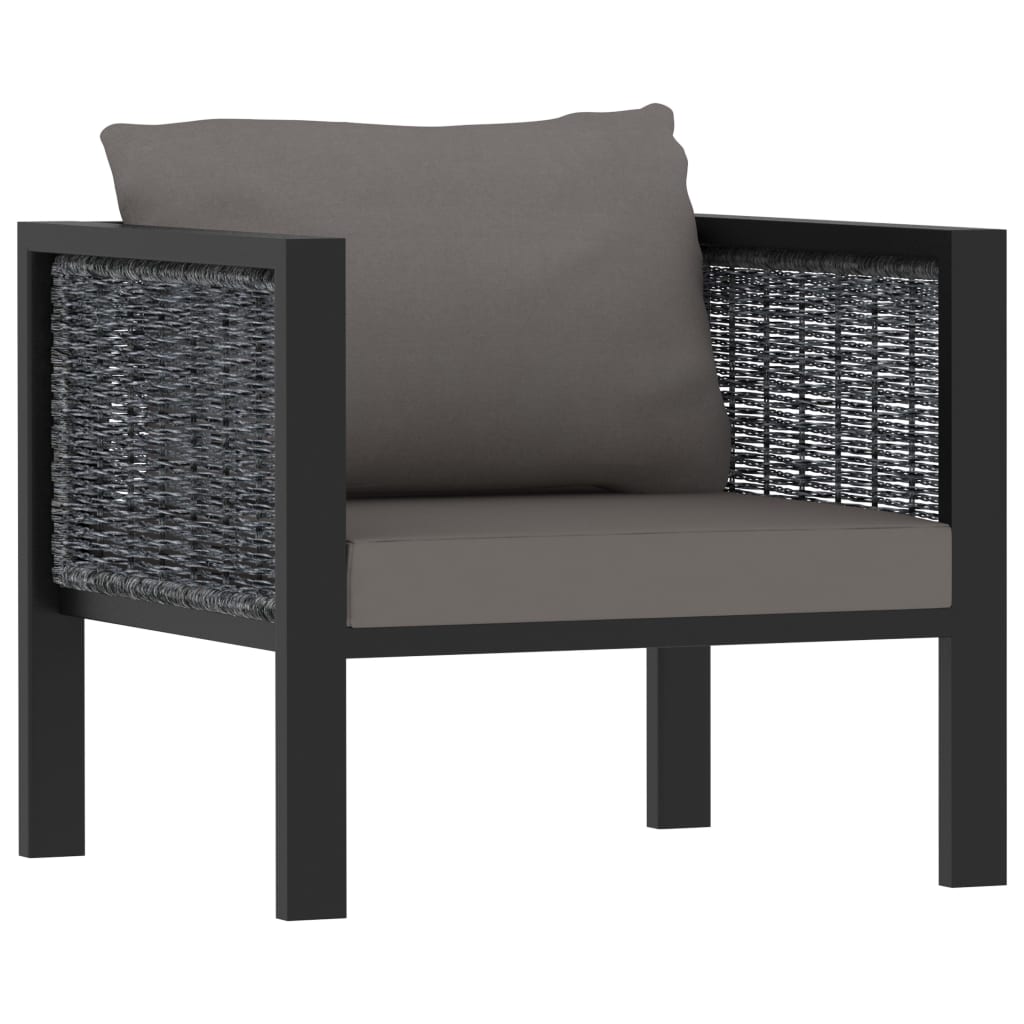 8-piece garden furniture set with cushions, anthracite, polyrattan