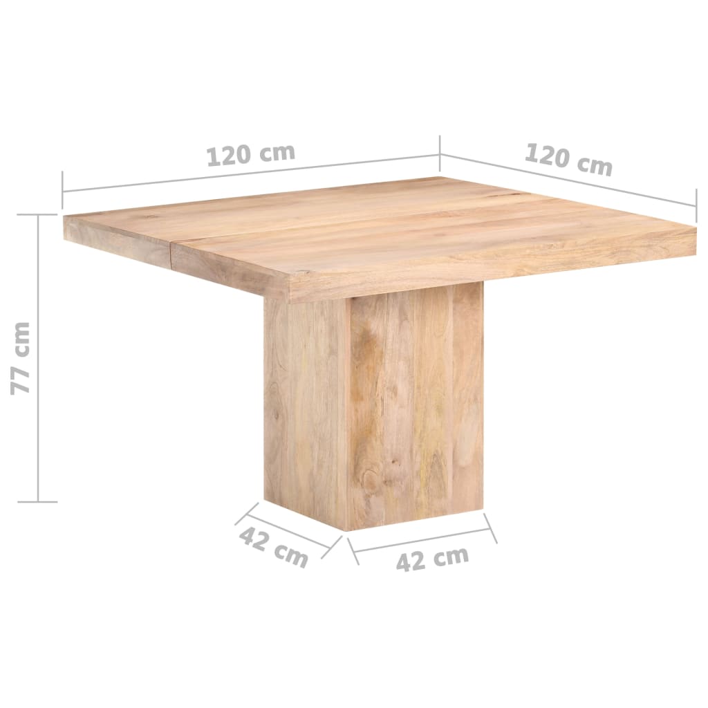 Kitchen table, 120x120x77 cm, solid mango wood