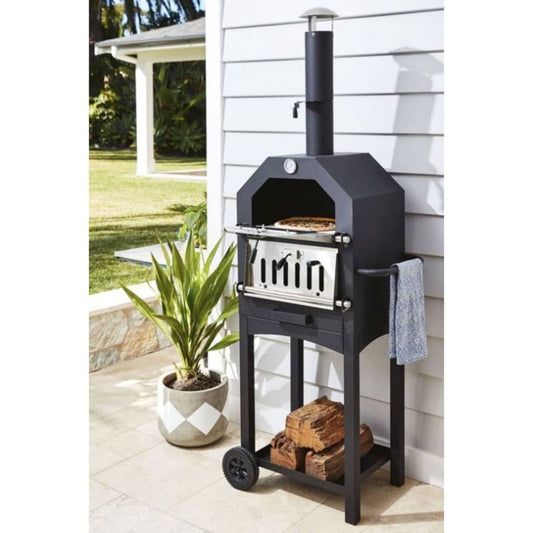 BBQ pizza oven, black