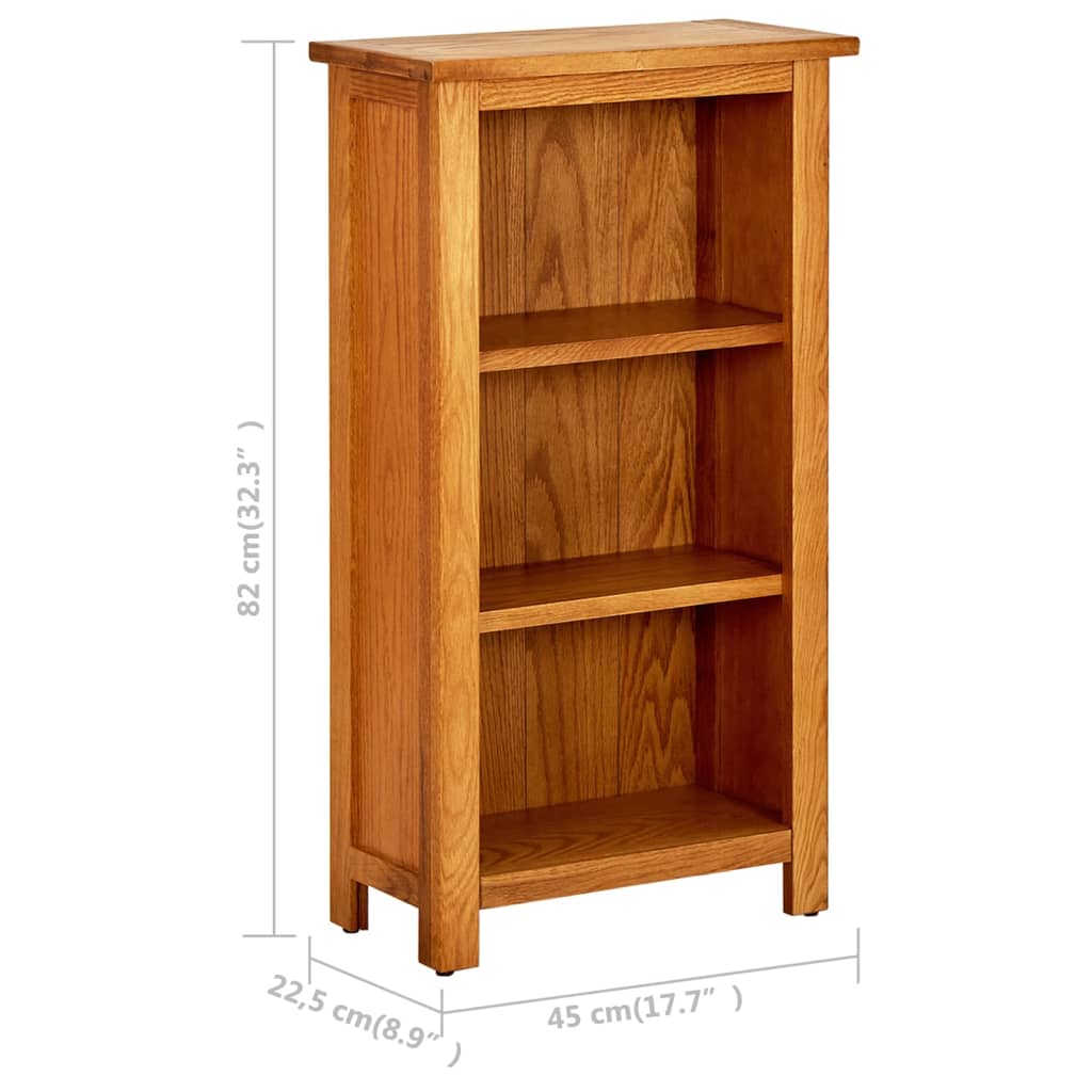 Bookcase 45x22.5x82 cm, solid oak wood