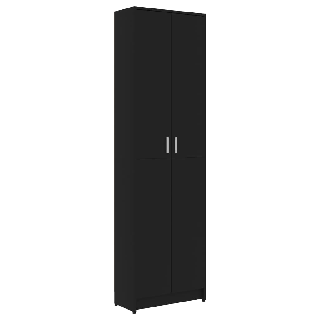 Hallway wardrobe, black, 55x25x189 cm, processed wood