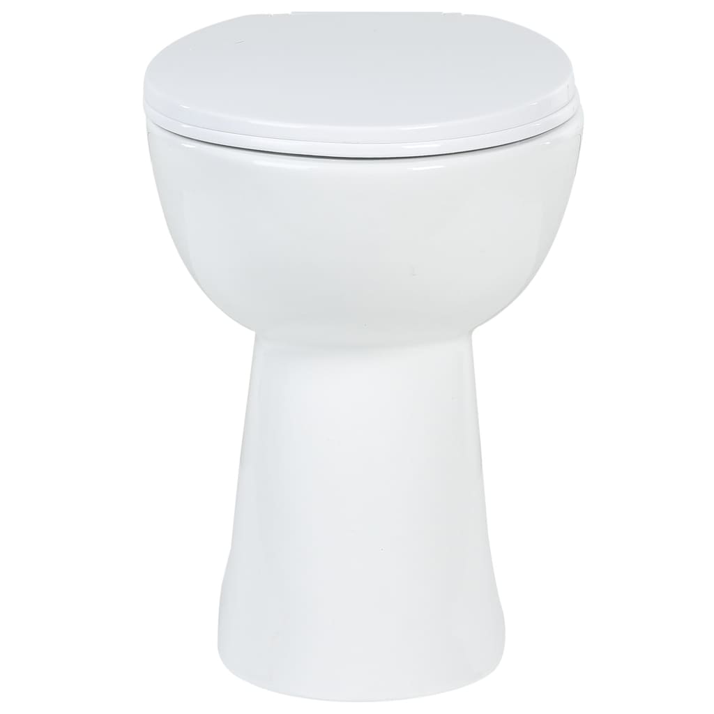 Rimless toilet bowl, silent closing, + 7 cm, white, ceramic