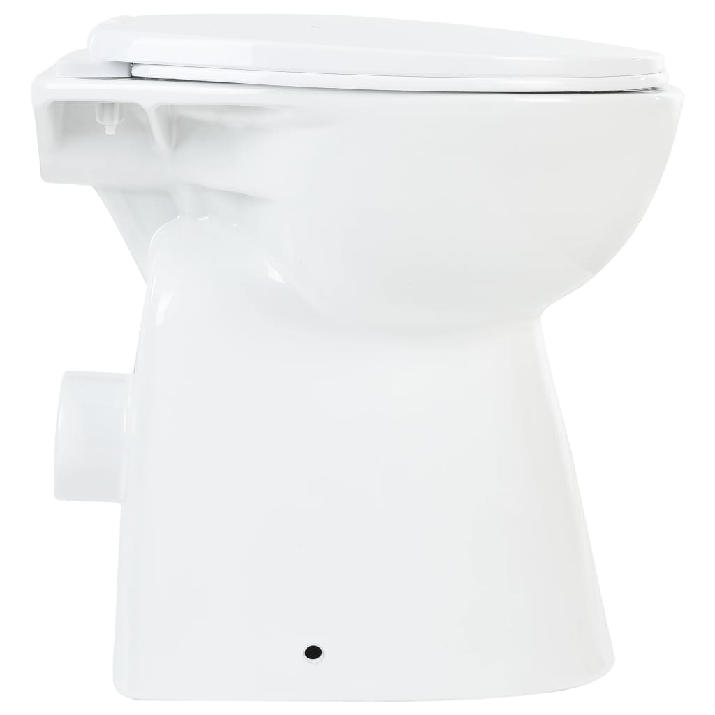 Rimless toilet bowl, silent closing, + 7 cm, white, ceramic