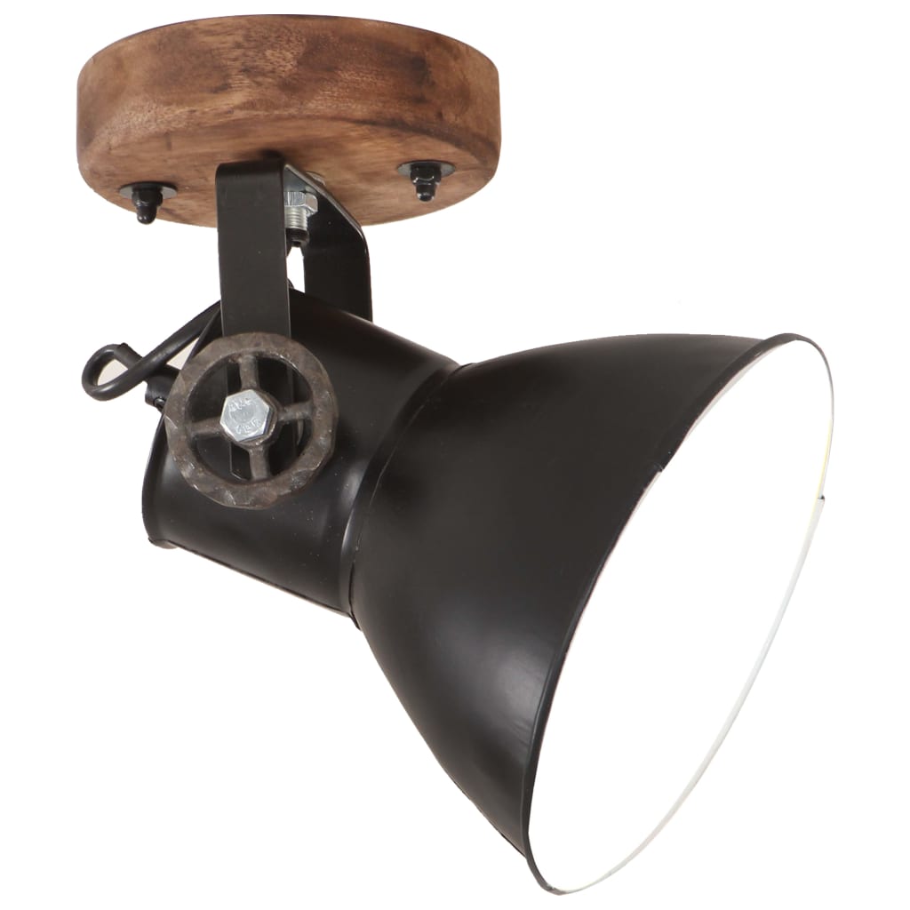 Industrial wall/ceiling lamps, 2 pcs., black, 20x25 cm, E27