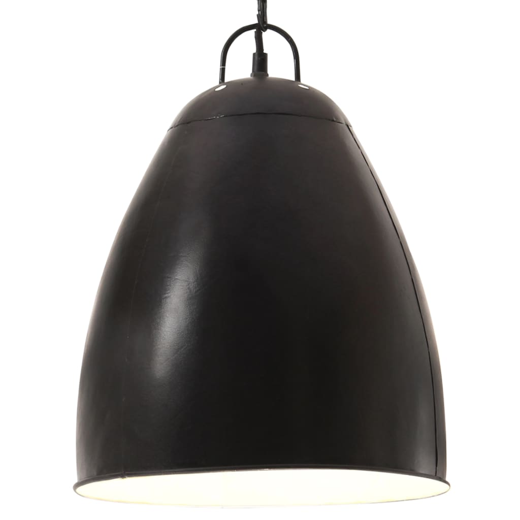 Industrial pendant lamp, black, 32 cm, E27, round, 25 W