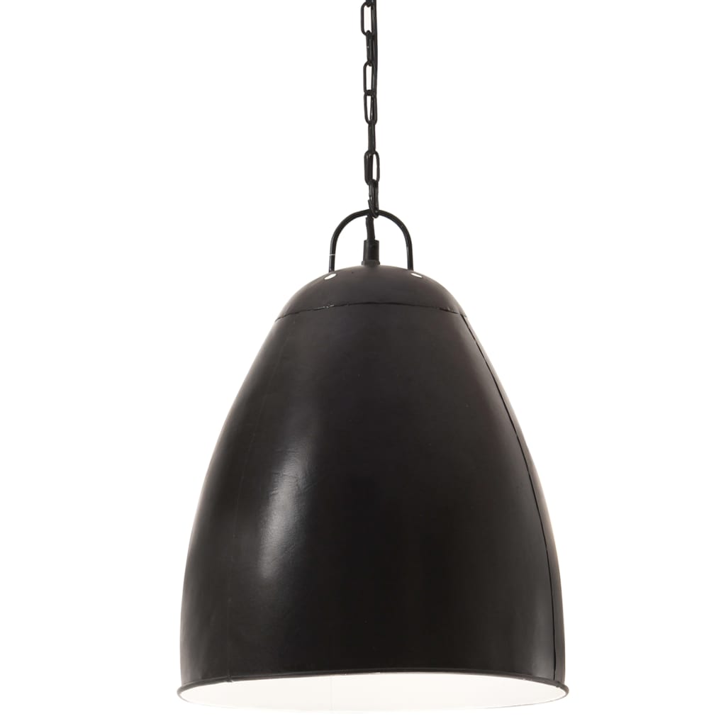 Industrial pendant lamp, black, 32 cm, E27, round, 25 W