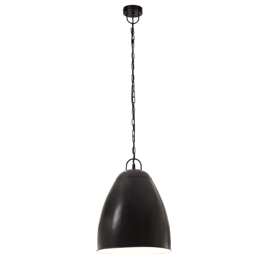 Industrial pendant lamp, black, 32 cm, E27, round, 25 W