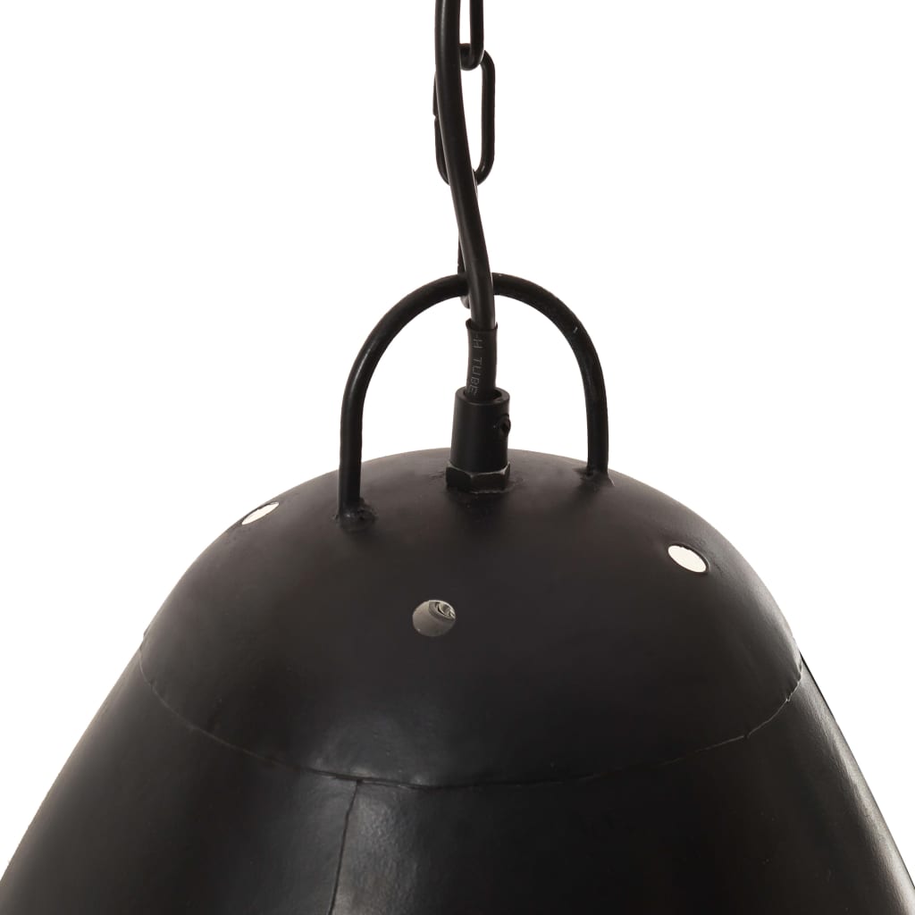 Industrial pendant lamp, black, 32 cm, E27, round, 25 W