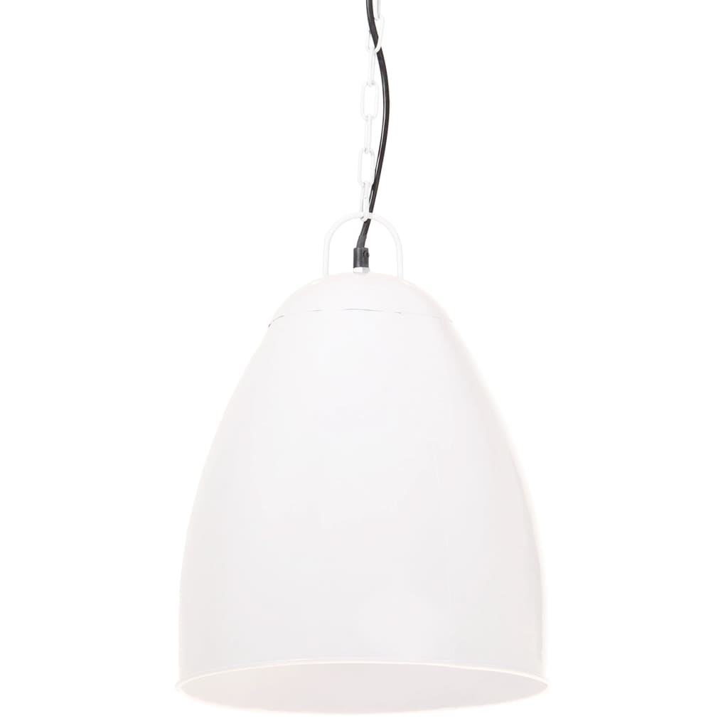 Industrial pendant lamp, 25 W, white, 32 cm, E27, round