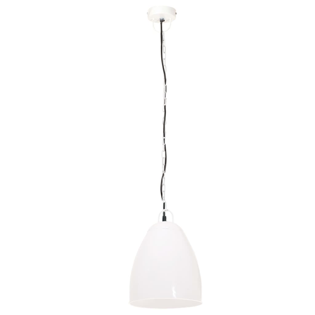 Industrial pendant lamp, 25 W, white, 32 cm, E27, round