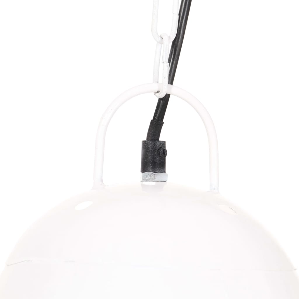 Industrial pendant lamp, 25 W, white, 32 cm, E27, round