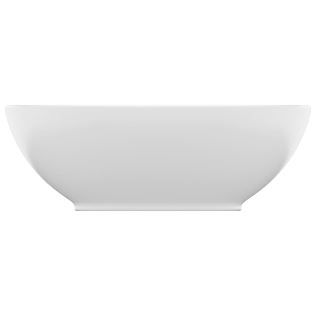 Luxury sink, matt white, 40 x 33 cm, ceramic, oval shape