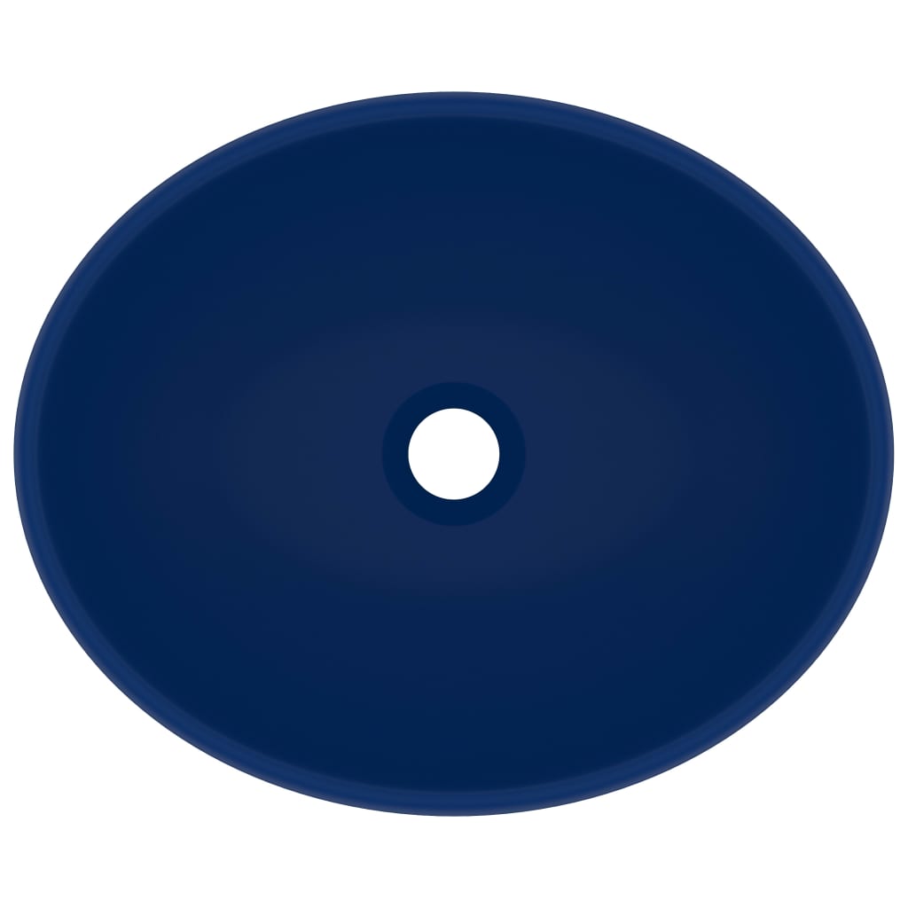 Luxury sink, matte blue, 40x33 cm, ceramic, oval shape