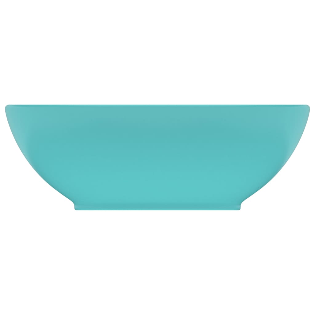 Luxury sink, light green, 40x33cm, ceramic, oval shape