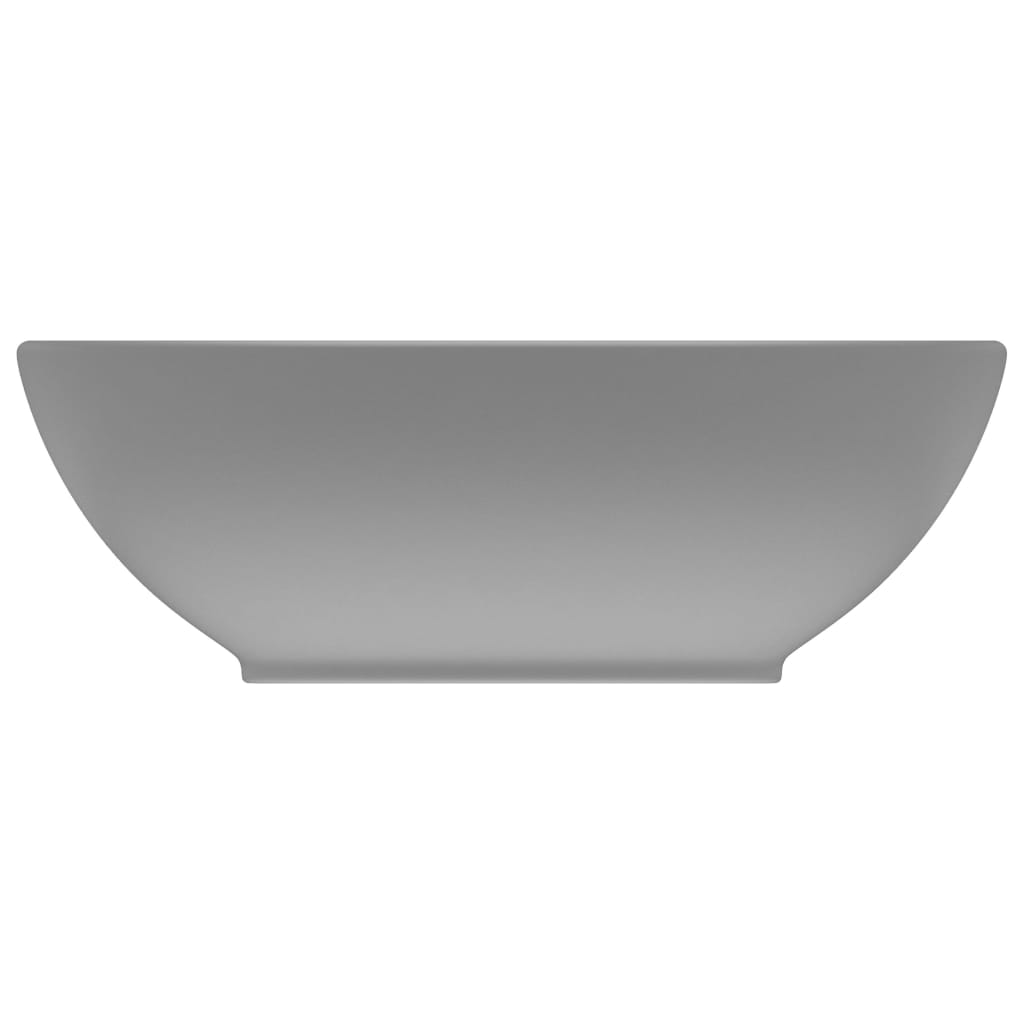 Luxury sink, light grey matt, 40x33 cm, ceramic, oval shape