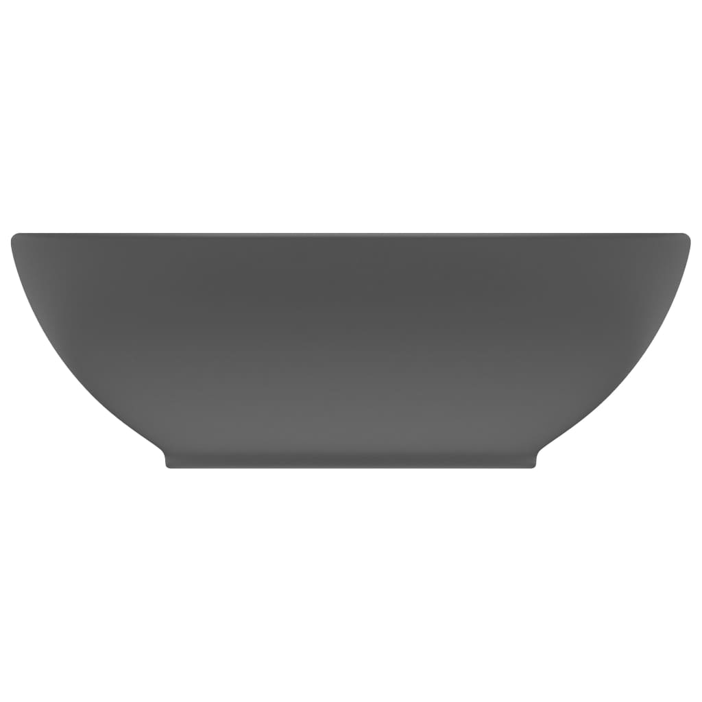 Luxury sink, dark grey matt, 40x33cm, ceramic, oval shape