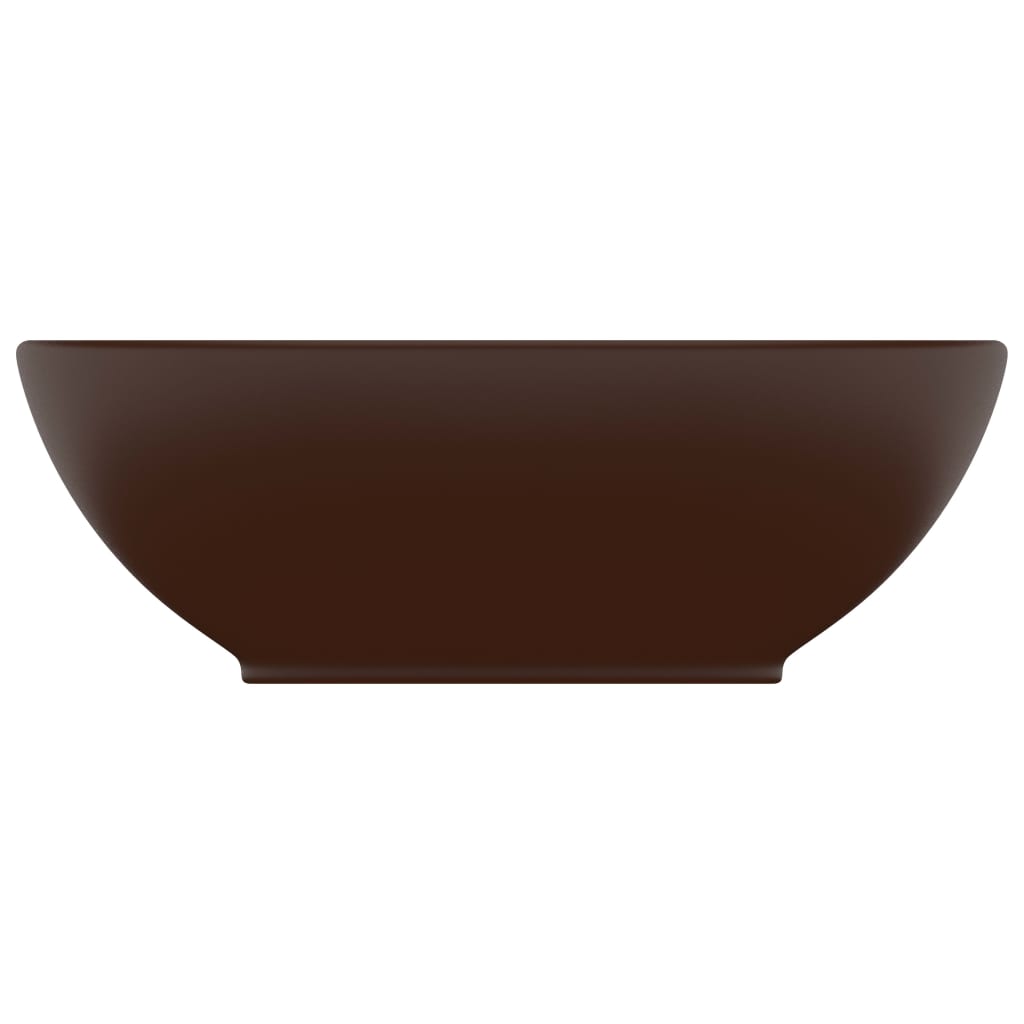 Luxury sink, matte brown, 40 x 33 cm, ceramic, oval shape